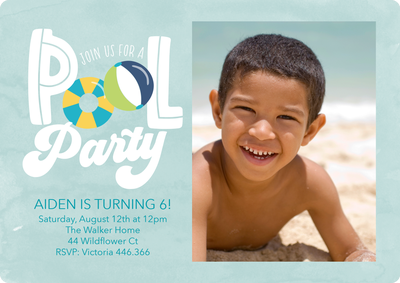 Splash Party Photo Card, 5x7