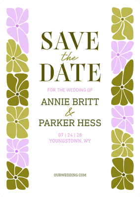 Bright Blossoms Save the Date Photo Card, 5x7