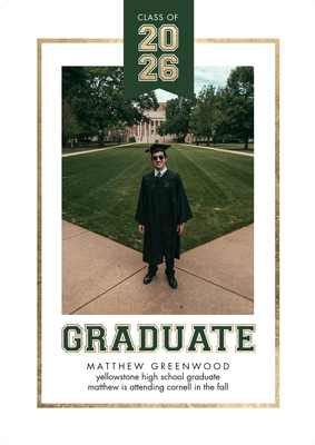2026 Grad Banner Portrait Photo Card, 5x7