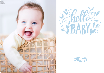 Baby Hello Foliage Photo Card, 5x7