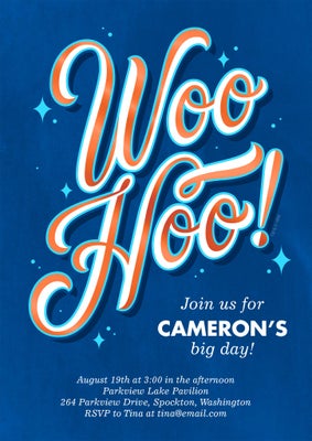 Retro Woo Hoo Party Invitation By Hallmark Photo Cards, 5x7