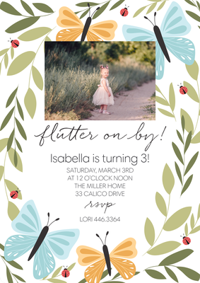Flutter On By Photo Card, 5x7
