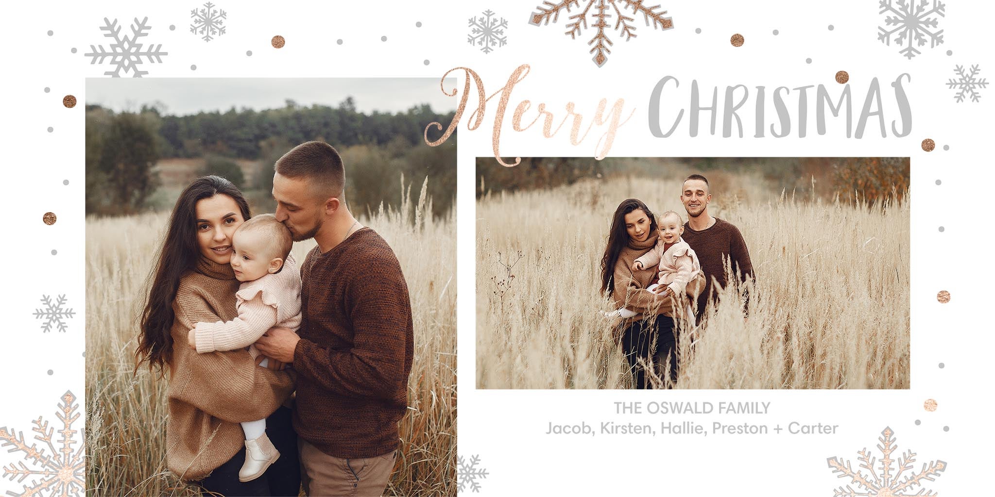 Christmas Spectacle Collage Photo Card, Square in White, 4x8, Horizontal