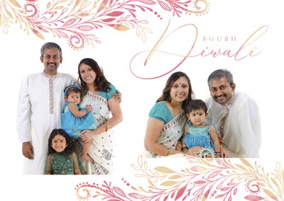 Diwali Foliage Folded Card, 5x7