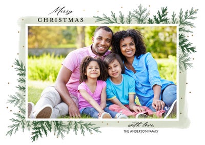 Christmas Greenery Photo Card, 5x7