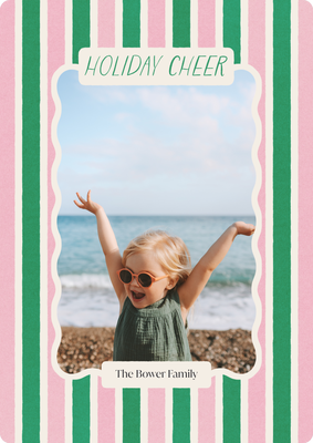 Holiday Cheer Stripe Photo Card, 5x7