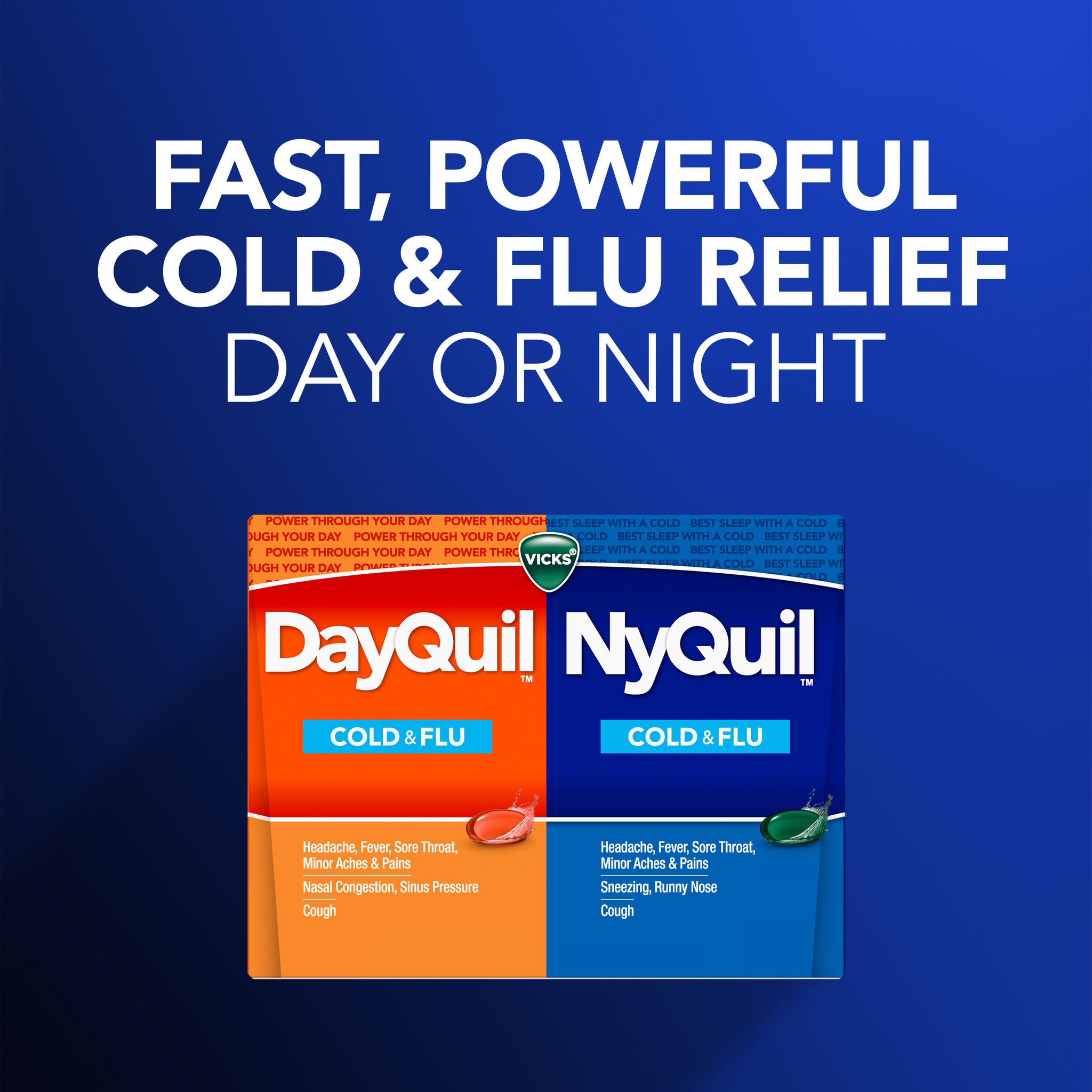 Vicks DayQuil and NyQuil Severe Cold, Flu and Congestion LiquiCaps