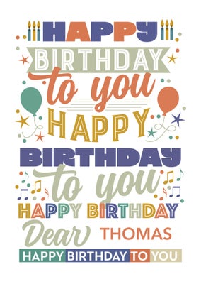 Birthday Salutations Folded Card, 5x7