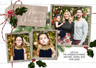 Christmas Scrapbook Photo Card, 5x7
