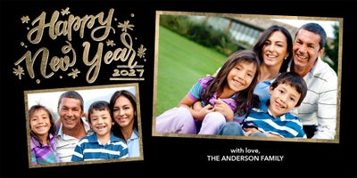 2027 New Year Rustic Photo Card, Square, 4x8