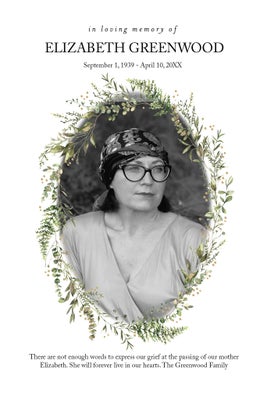 Portrait Memorial Wreath Poster Prints