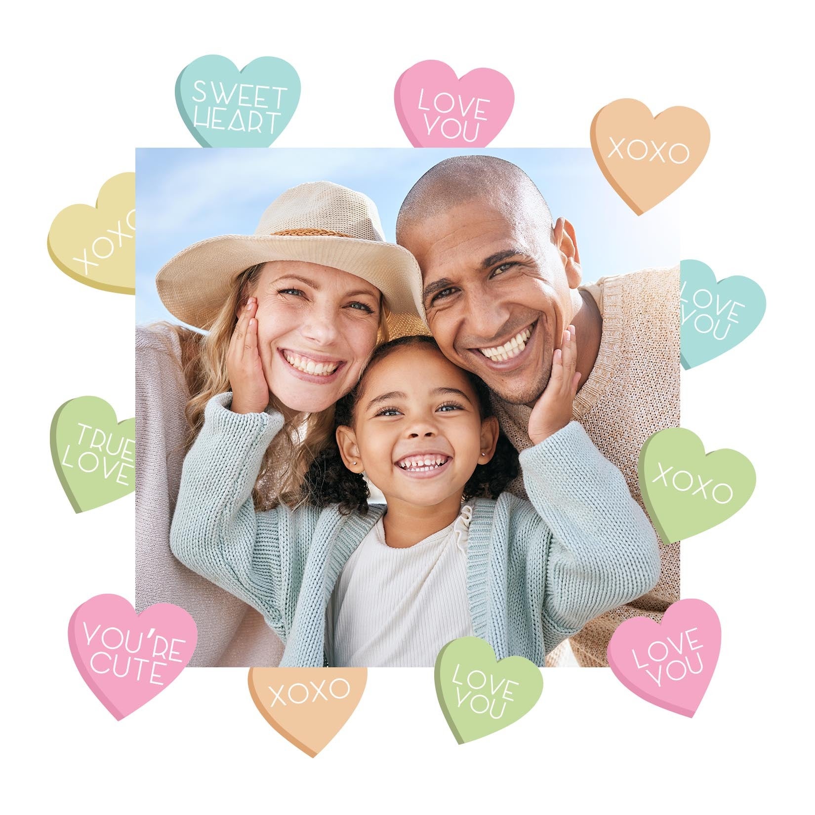 Candy Love Magnets in Green, 5x5, Square