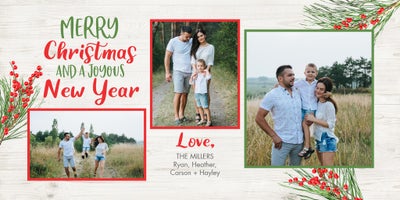 Rustic Evergreens Photo Card, Square, 4x8