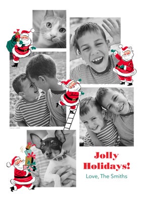 Jolly Vintage Santas Photo Card, 5x7