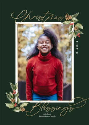 Christmas 2026 Blessings Photo Card, 5x7