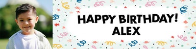 Celebrate Birthday Swirls Banners