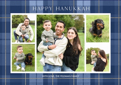 Hannukah Plaid Photo Card, 5x7