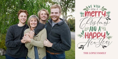 Merry And Happy Photo Card, Square, 4x8