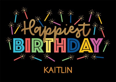 Happiest Birthday Folded Card, 5x7