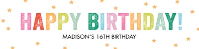 Celebrate Birthday Star Confetti Vinyl Banners