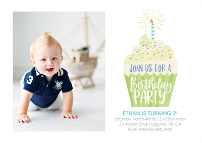Cupcake Portrait Photo Card, 5x7