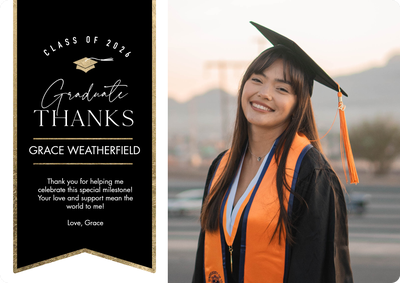 Grad Thank You Banner 2026 Photo Card, 5x7