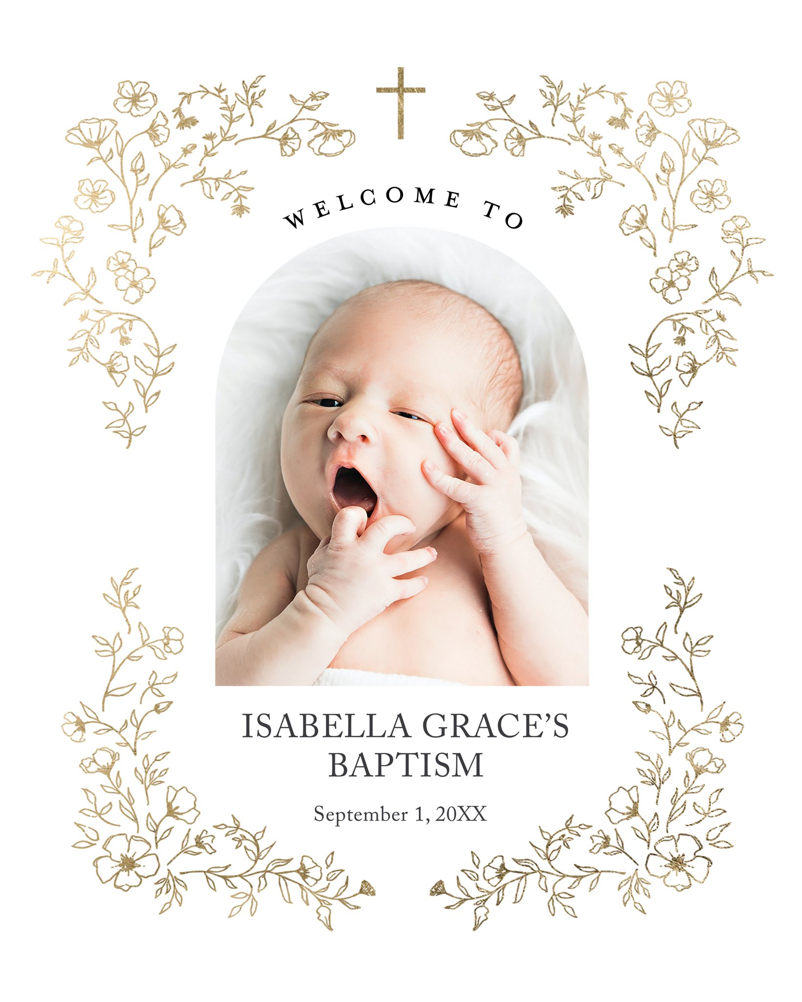 Poster Prints 16x20 Portrait Cross Customizable in Gold, Portrait