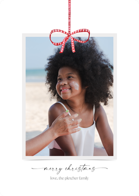 Red Ribbon Christmas Photo Photo Card, 5x7