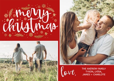 Gold Flurries Photo Card, 5x7