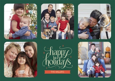 Holiday Green Multi Photo Photo Card, 5x7