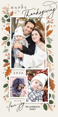 2026 Thanksgiving Foliage Photo Card, Square, 4x8