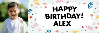 Celebrate Birthday Swirls Banners