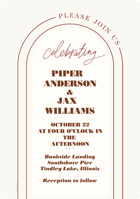 Hint of Crimson Wedding Invitation Photo Card, 5x7