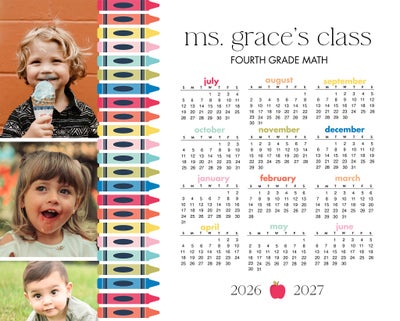 Portrait 2026 -7 Crayons Board Prints