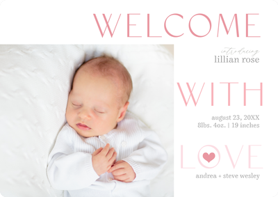 Welcome With Love Photo Card, 5x7