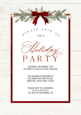 Holiday Invite Laurel Photo Card, 5x7