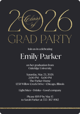 Script Year Invite Photo Card, 5x7