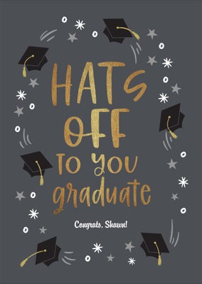 Hats Off Graduate Folded Card, 5x7