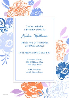 Sapphire Garden Party Invitation By Hallmark Photo Cards, 5x7