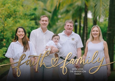 Christmas Faith Heart Family Photo Card, 5x7