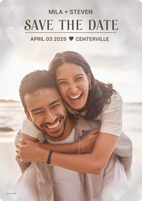 Full Photo Simple Corners Save the Date Photo Card, 5x7