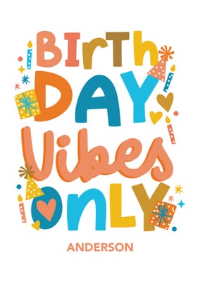 Birthday Vibes Folded Card, 5x7