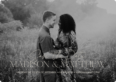 Save Date Custom Script Photo Card, 5x7