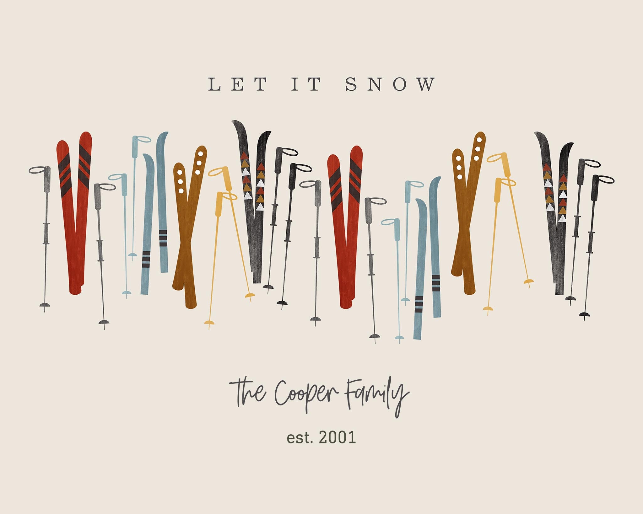 Let It Snow Matte Poster in Beige, 16x20, Horizontal