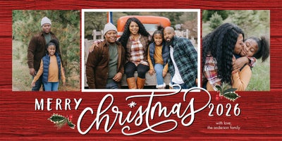 Christmas Rustic 2026 Photo Card, Square, 4x8
