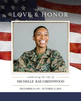 Portrait Memorial Flag Board Prints