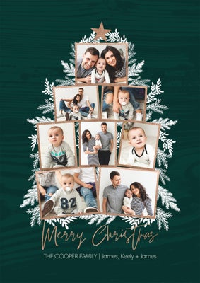Frosted Tree Collage Photo Card, 5x7