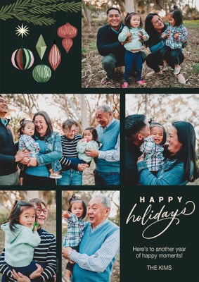 Elegant Greenery Collage Photo Card, 5x7