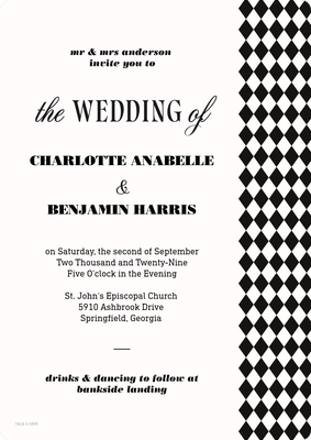 Elegant Harlequin Invitation Photo Card, 5x7