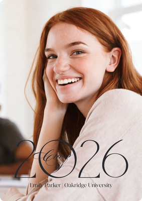 Script Year Overlay Photo Card, 5x7